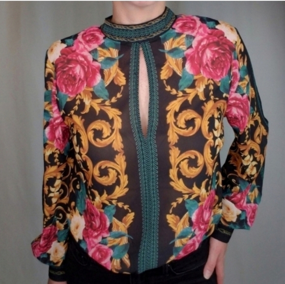 Jealous Tomato Floral Print Long Sleeve Bikini Bottom Bodysuit - Picture 5 of 7